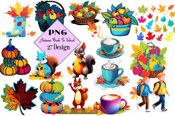 Autumn Back to School Clipart Bundle: A Creative Resource for Designers and Educators