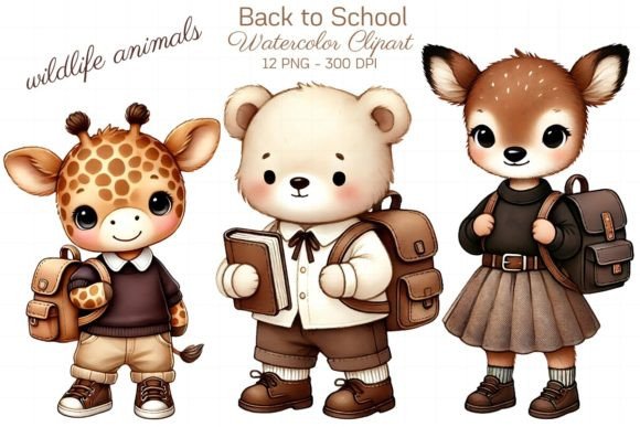 Back to School Animal Watercolor Clipart: A Versatile Resource for Creative Projects