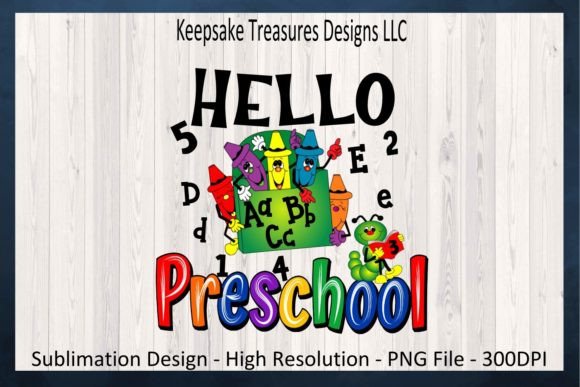 Back to School Hello Preschool PNG Print