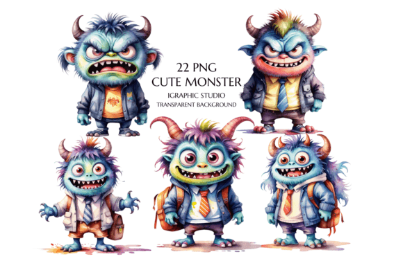 Back to School Monster Clipart