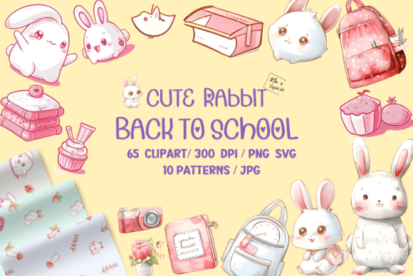 Cute Rabbit Back to School Clipart: A Versatile Resource for Creative Projects