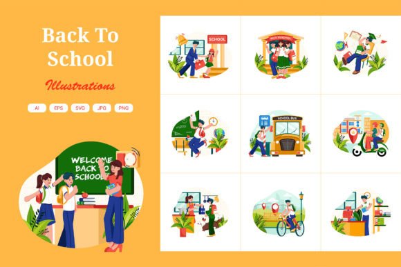 M620_Back to School Illustration Pack: A Versatile Tool for Digital Design