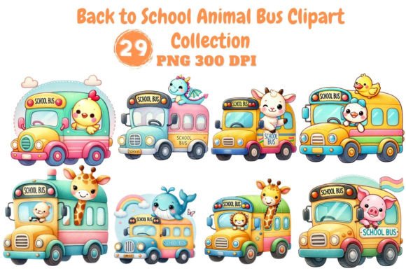 Revitalize Your Back to School Projects with the Back to School Animal Bus Clipart Collection