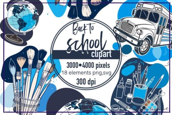 Watercolor Back to School Clipart SVG PN: A Creative Resource for Designers and Creators